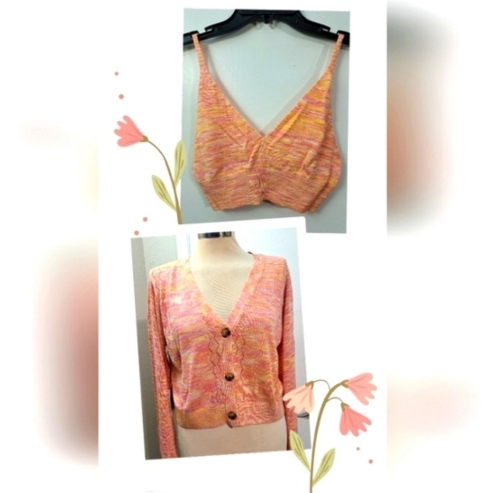 Callahan Cardigan Set Bralette with Matching Cardigan Size Large - Picture 12 of 16
